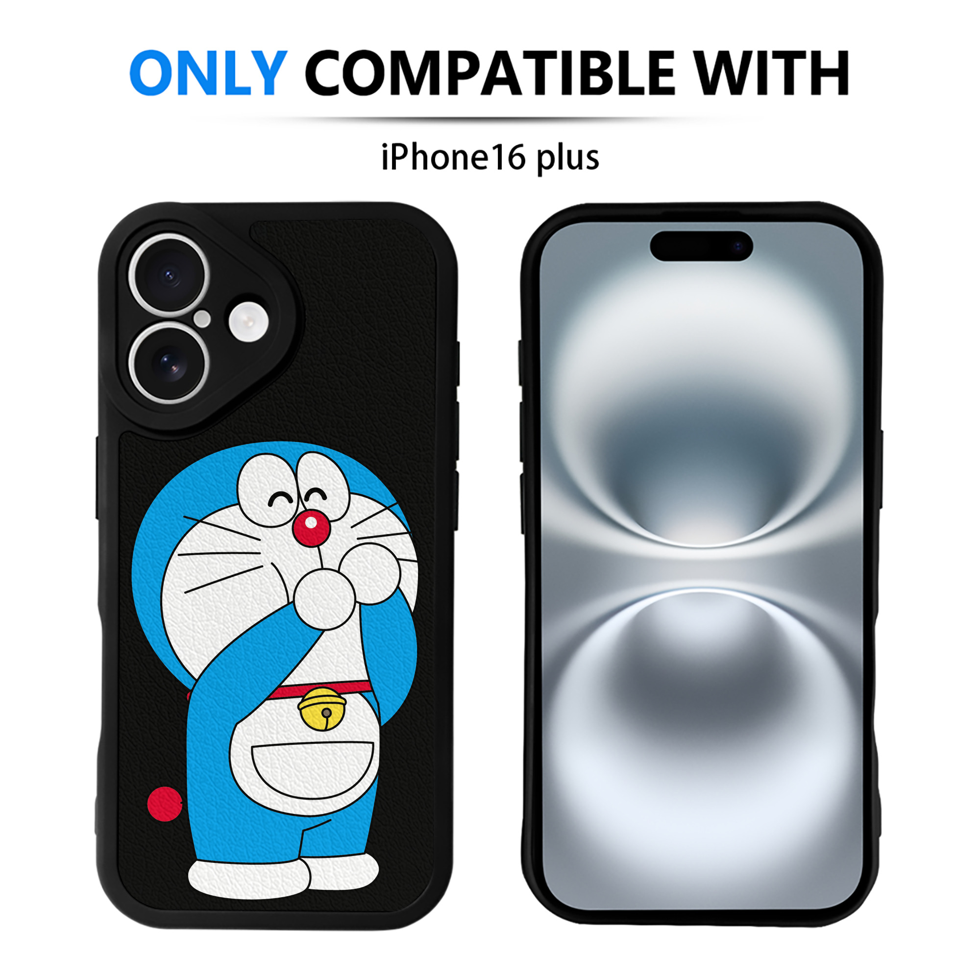 （画像用） ドラえもん Doraemon 【iPhone 16シリーズ対応】シリコンスマホケース（レザー調） 材質：シリコン